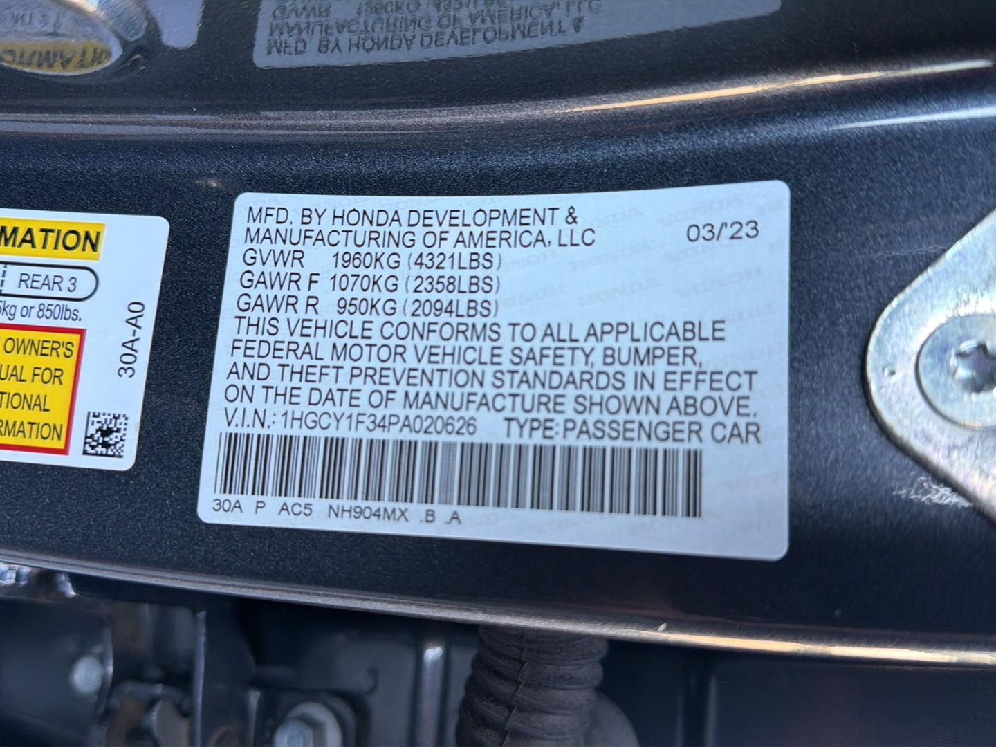 Used 2023 Honda Accord Sedan Sedan
