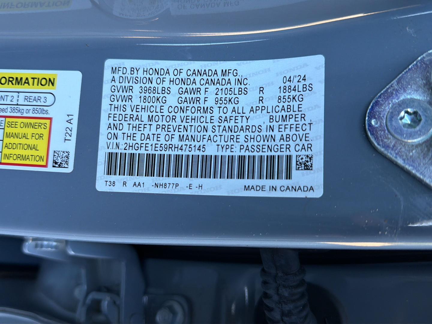 Used 2024 Honda Civic Si Sedan