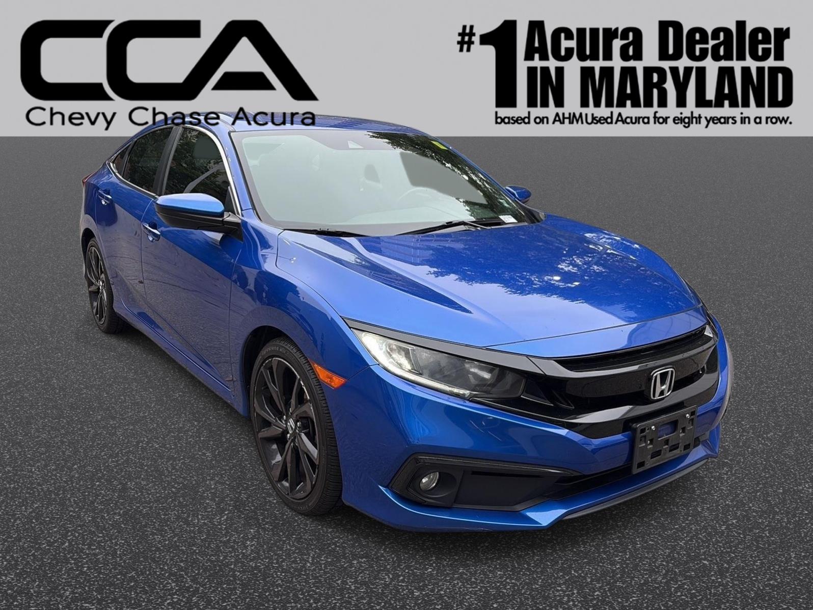 Aegean Blue Metallic 2020 Honda Civic Sedan Front-Wheel Drive 7-Speed CVT