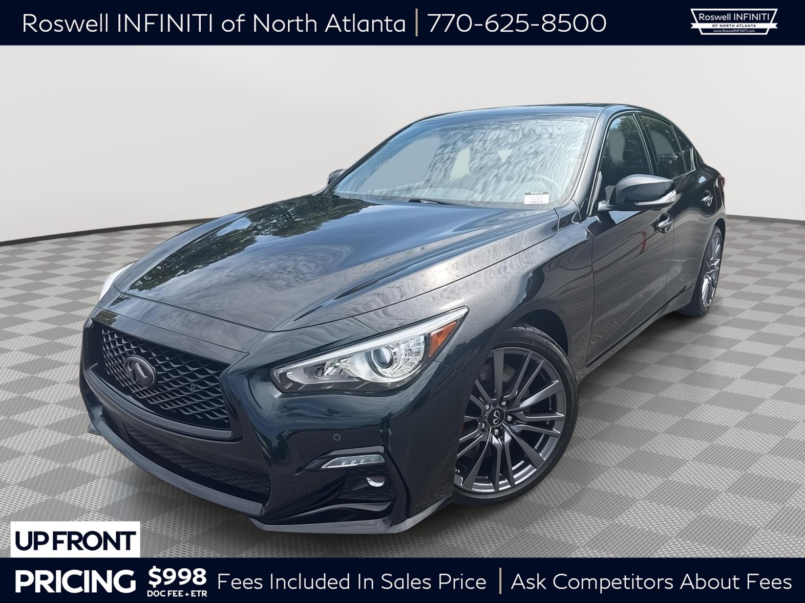 Black Opal Metallic 2023 INFINITI Q50 Red Sport 400 RWD Sedan Rear-Wheel Drive Automatic