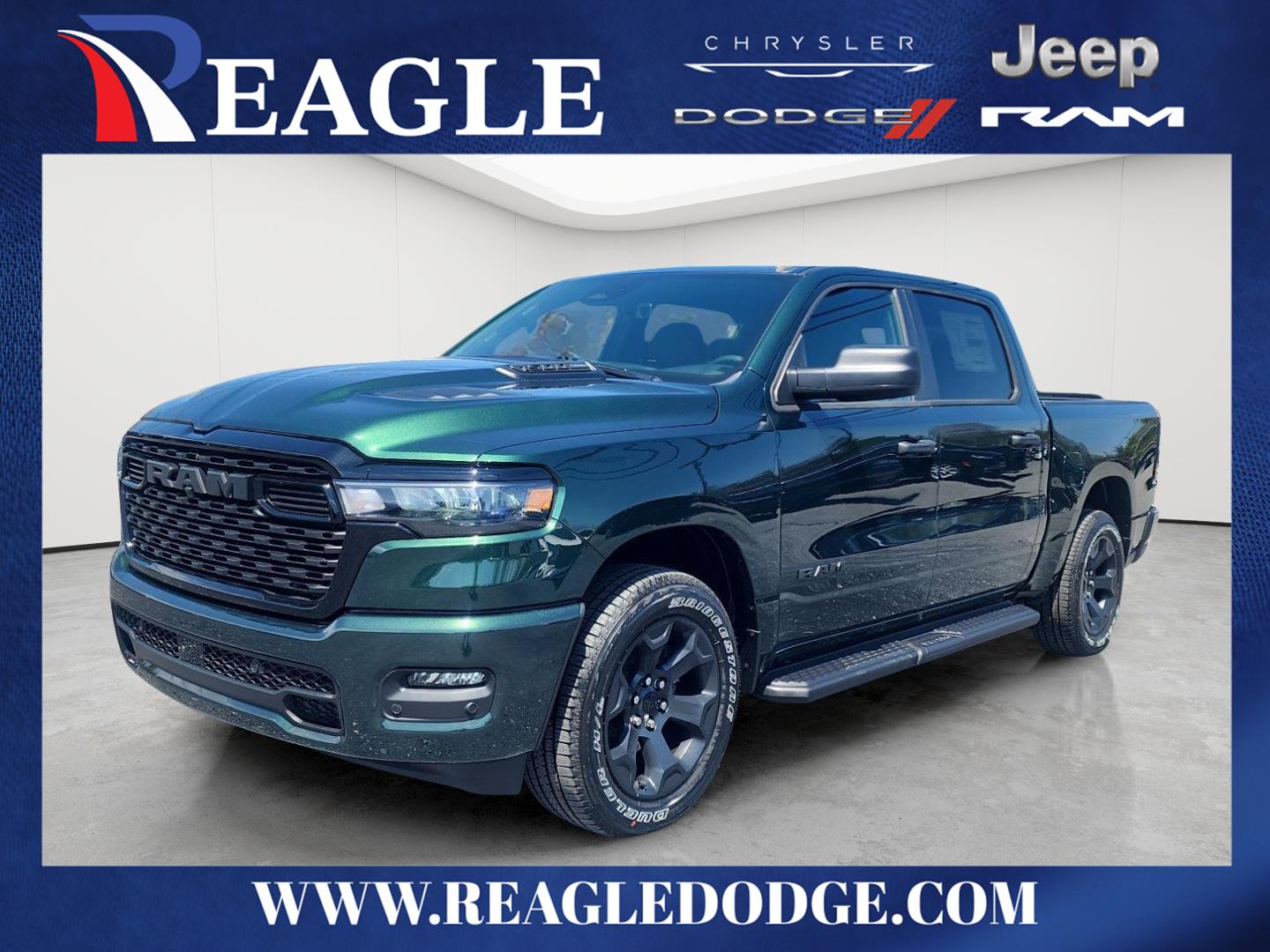 Serrano Green Metallic 2026 RAM 1500 Pickup Truck Four-Wheel Drive 8-Speed Automatic