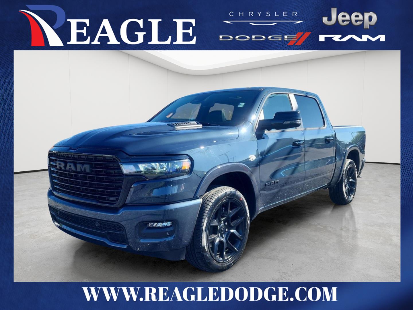 Forged Blue Metallic 2026 RAM 1500 Pickup Truck Four-Wheel Drive 8-Speed Automatic