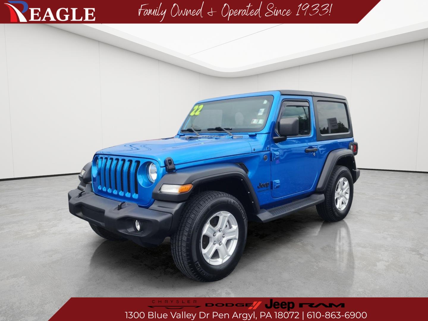 Hydro Blue Pearlcoat 2022 Jeep Wrangler SUV / Crossover Four-Wheel Drive 6-Speed Manual