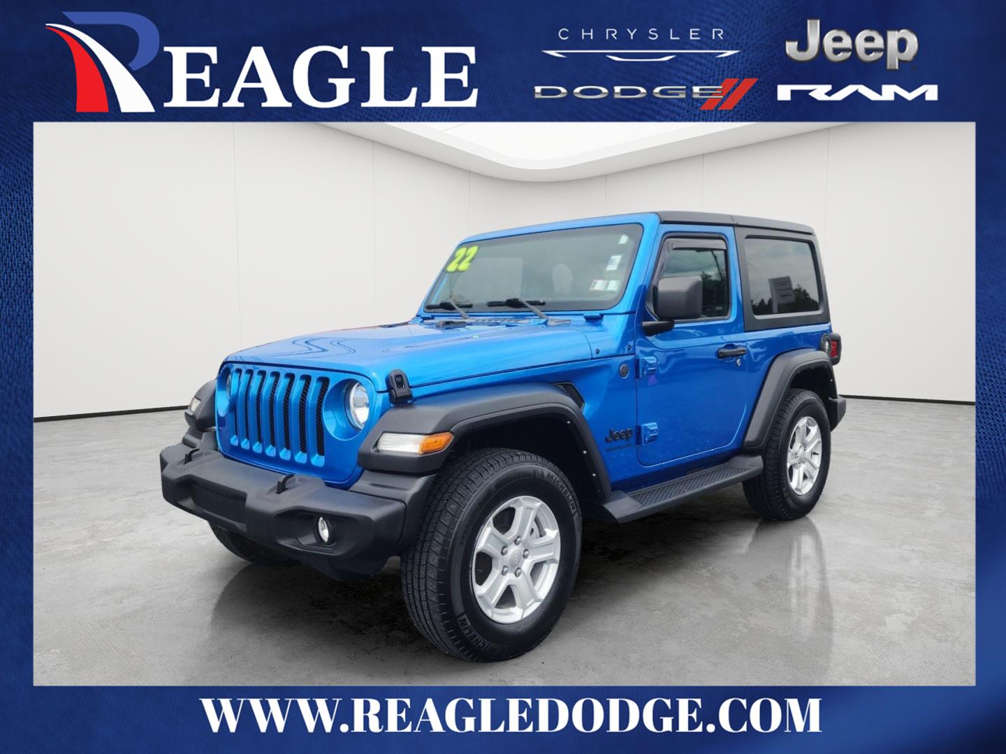 Hydro Blue Pearlcoat 2022 Jeep Wrangler SUV / Crossover Four-Wheel Drive 6-Speed Manual