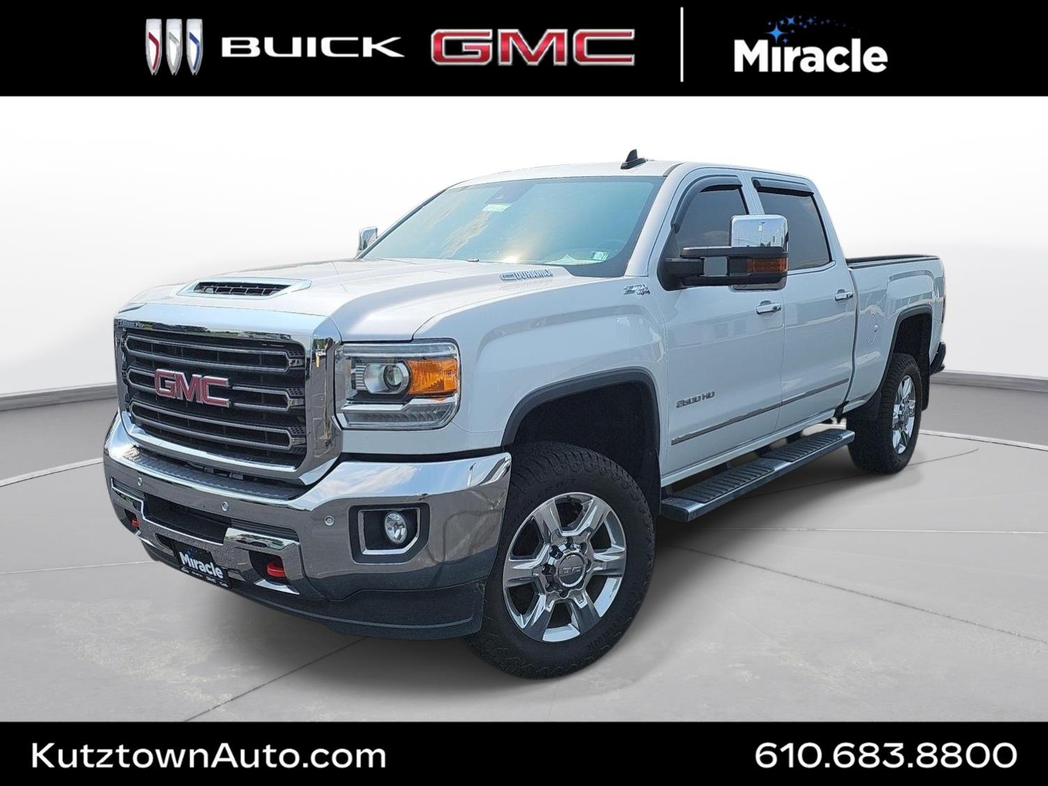 White Frost Tricoat 2019 GMC Sierra 2500HD Pickup Truck Four-Wheel Drive 6-Speed Automatic