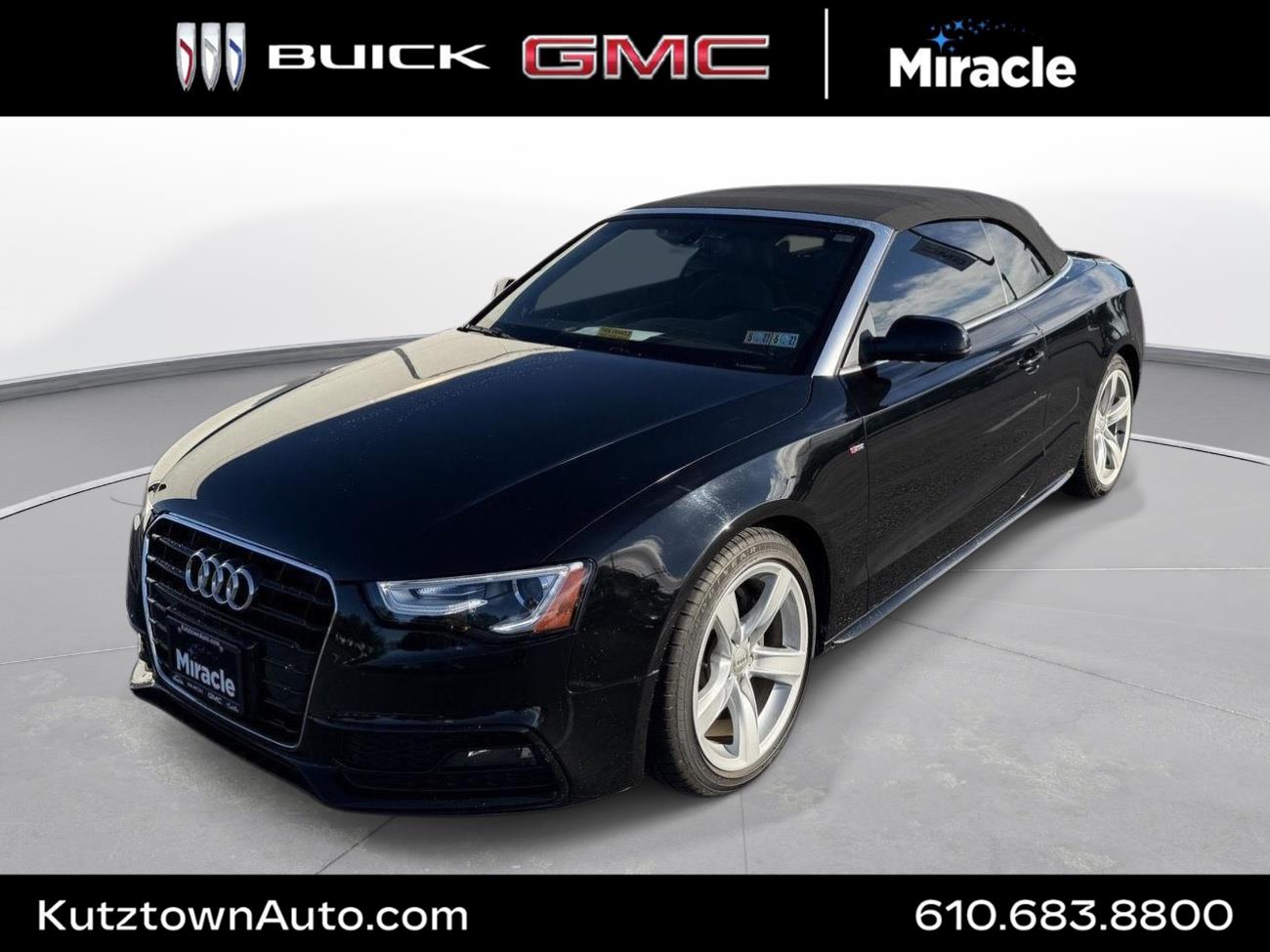 Brilliant Black/Black Roof 2016 Audi A5 Convertible All-Wheel Drive Automatic