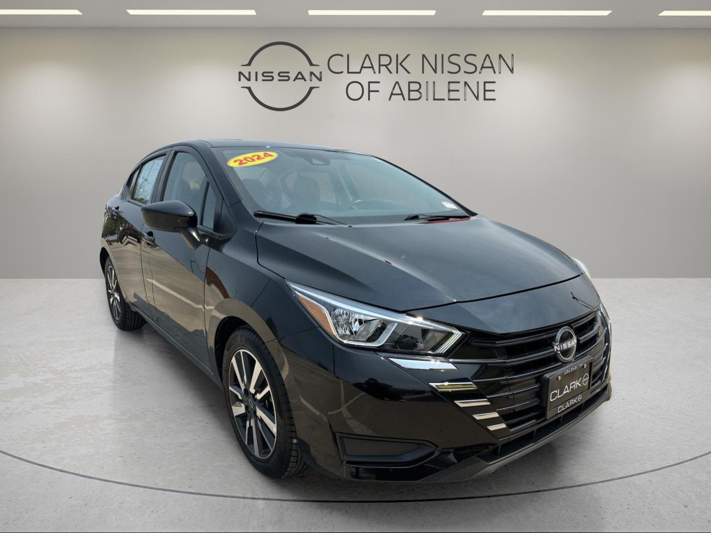 Super Black 2024 Nissan Versa Sedan Front-Wheel Drive Continuously Variable Transmission