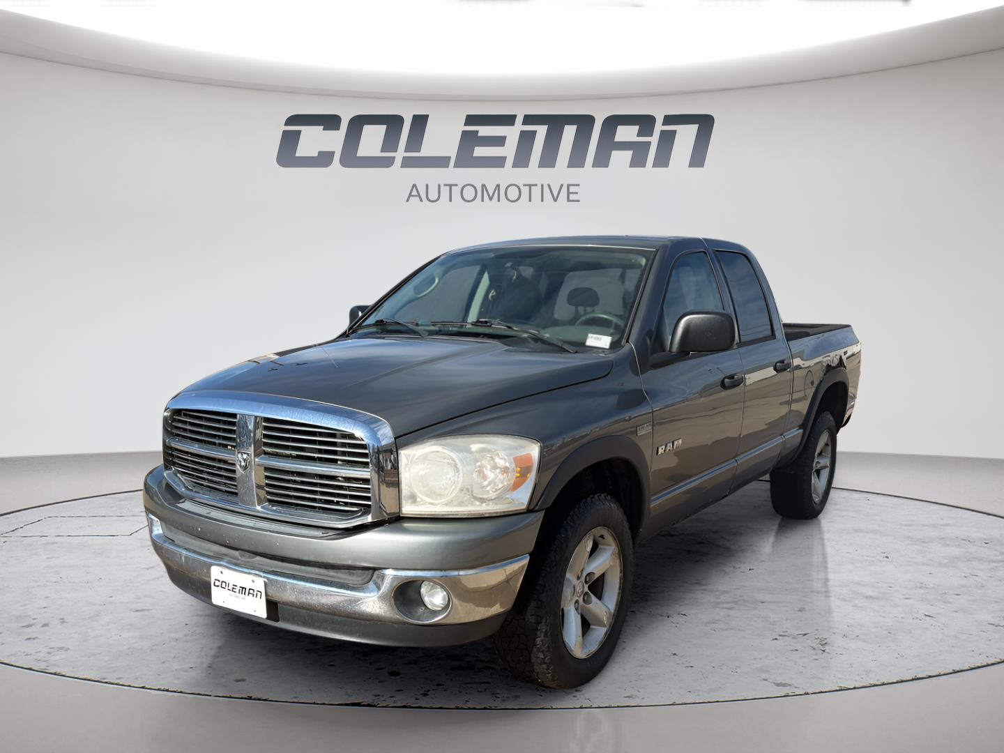 Mineral Gray Metallic 2008 Dodge RAM 1500 SLT Quad Cab 4WD Pickup Truck Four-Wheel Drive 5-Speed Automatic