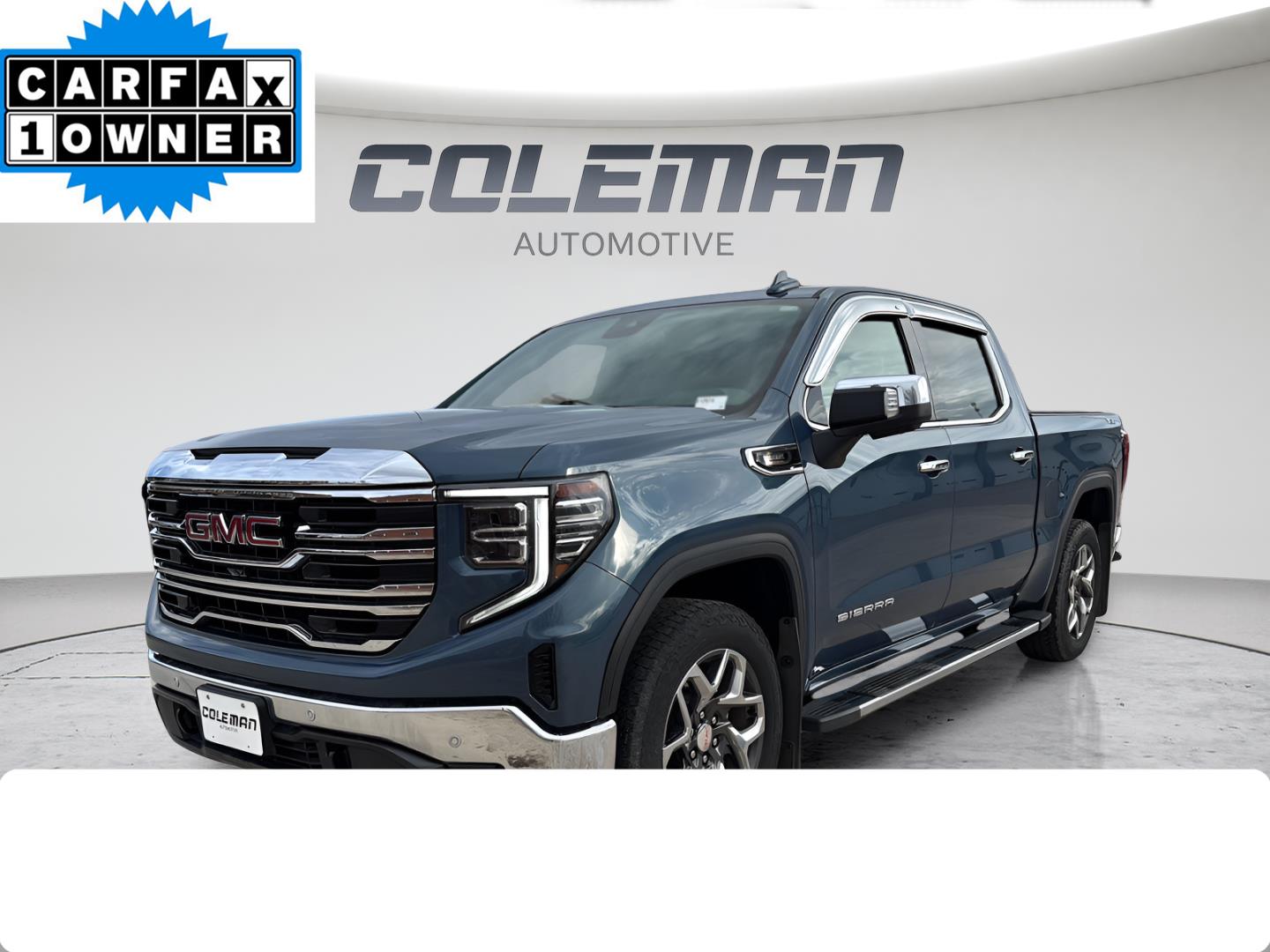 Downpour Metallic 2024 GMC Sierra 1500 SLT Crew Cab 4WD Pickup Truck Four-Wheel Drive Automatic