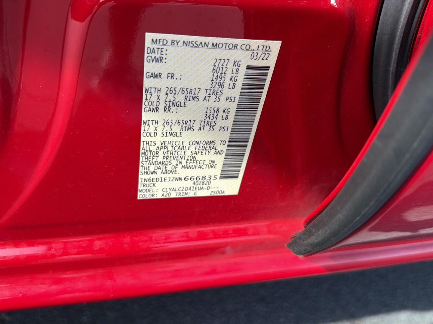 Used 2022 Nissan Frontier Truck