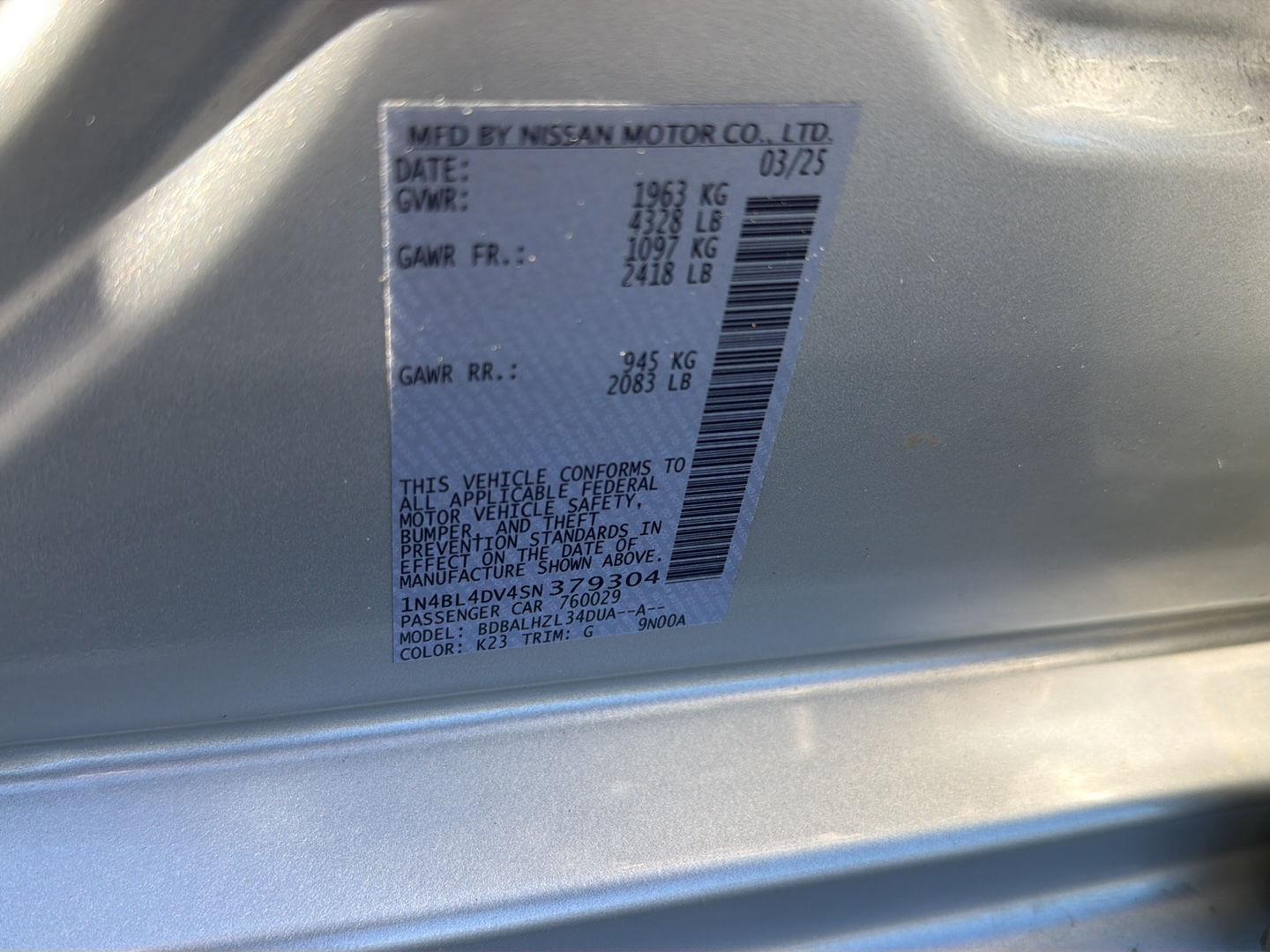 Used 2025 Nissan Altima Sedan