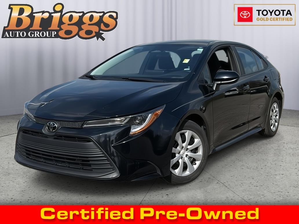 Midnight Black Metallic 2023 Toyota Corolla LE FWD Sedan Front-Wheel Drive Continuously Variable Transmission
