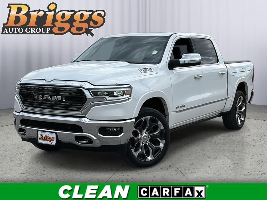 White (Ivory Tri-Coat Pearl) 2019 RAM 1500 Limited Crew Cab 4WD Pickup Truck Four-Wheel Drive 8-Speed Automatic