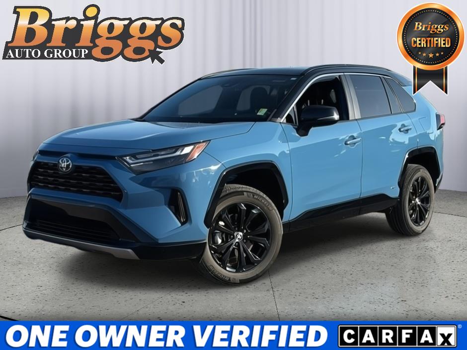 Cavalry Blue/Midnight Black Metallic 2023 Toyota RAV4 Hybrid SUV / Crossover All-Wheel Drive Continuously Variable Transmission