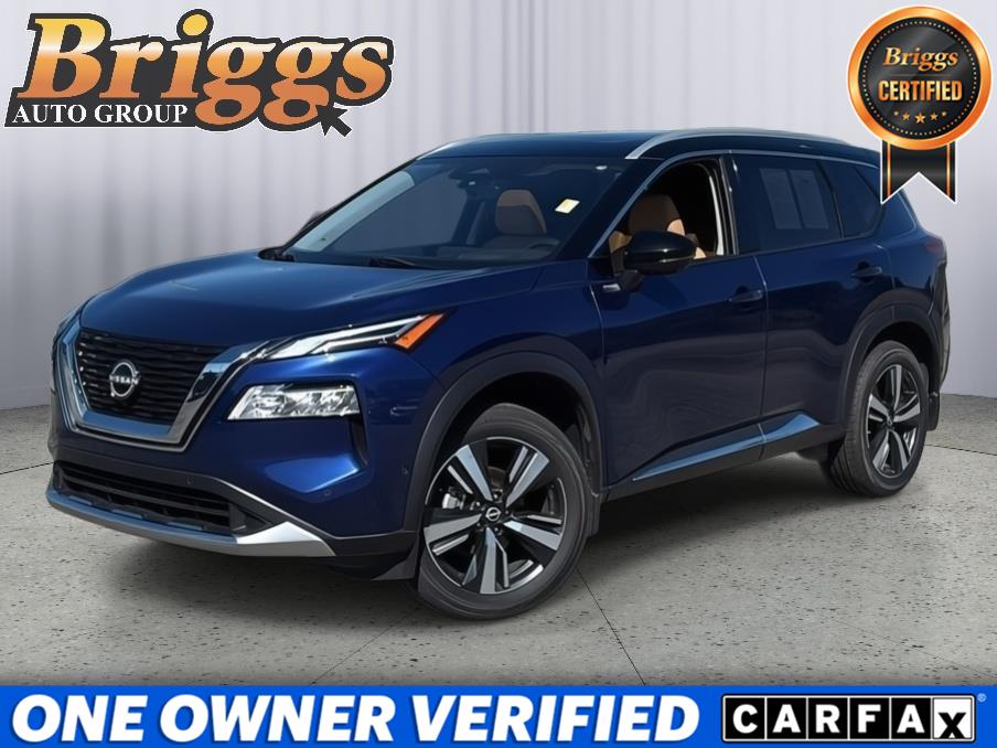 Caspian Blue Metallic/Super Black 2023 Nissan Rogue SUV / Crossover All-Wheel Drive Continuously Variable Transmission