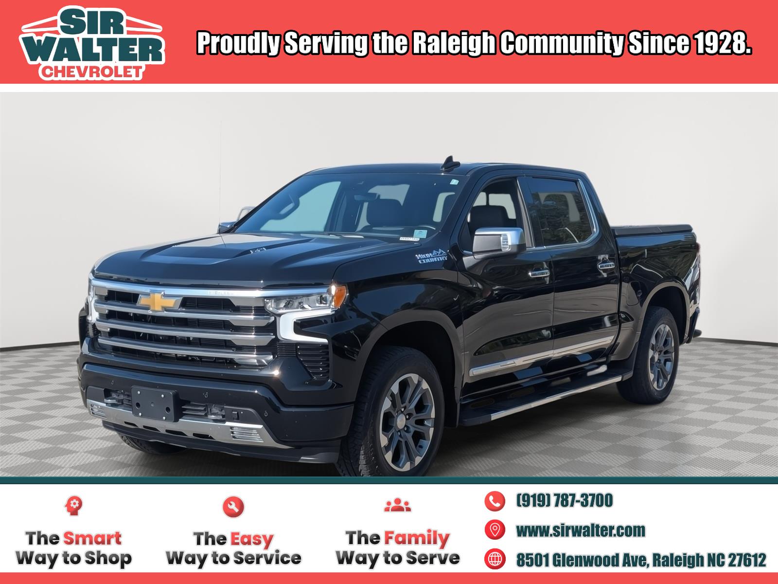 Black 2024 Chevrolet Silverado 1500 Pickup Truck Four-Wheel Drive Automatic
