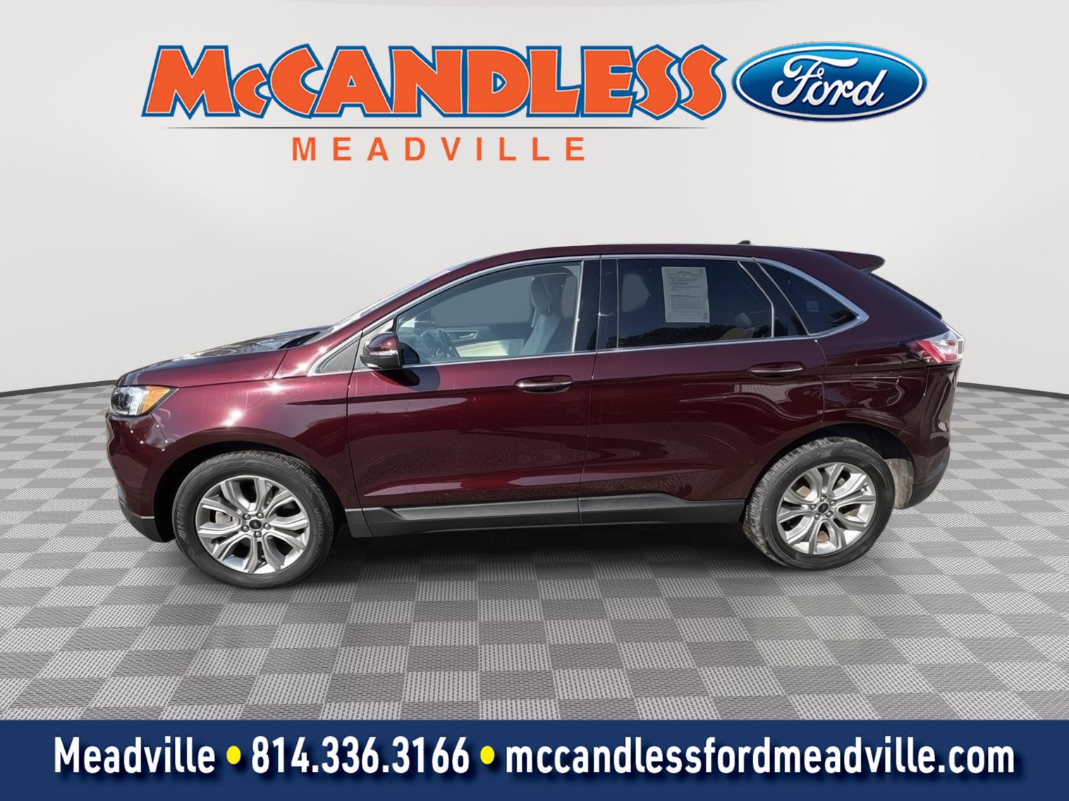 Red (Burgundy Velvet Metallic Tinted Clearcoat) 2024 Ford Edge Titanium AWD SUV / Crossover All-Wheel Drive 8-Speed Automatic