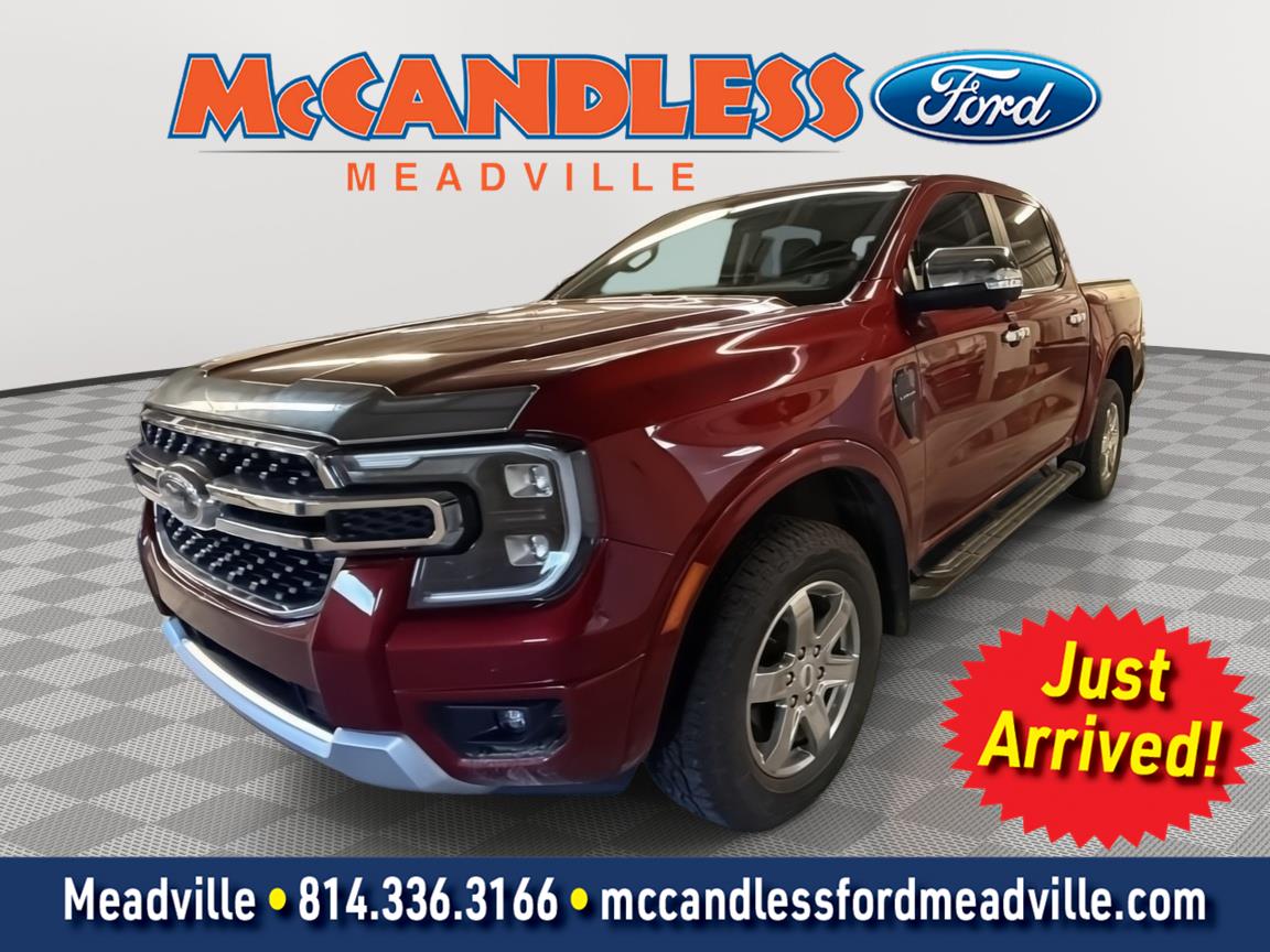 Ruby Red Metallic Tinted Clearcoat 2025 Ford Ranger Lariat SuperCrew 4WD Pickup Truck Four-Wheel Drive Automatic