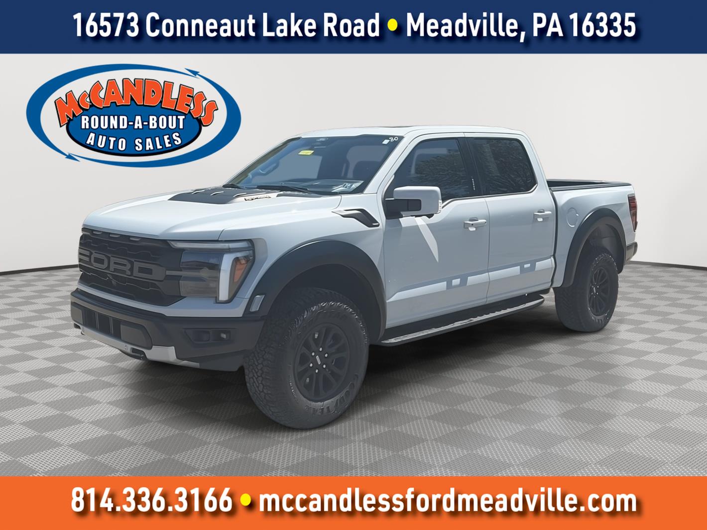 Oxford White 2024 Ford F-150 Raptor SuperCrew 4WD Pickup Truck Four-Wheel Drive Automatic