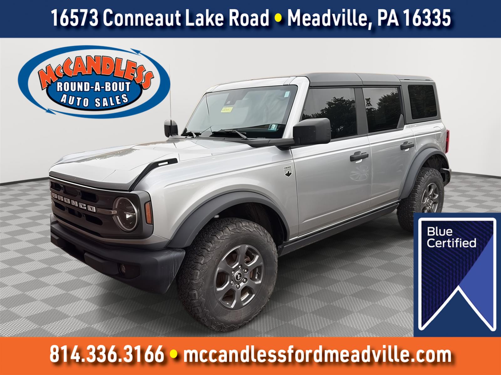 Iconic Silver 2023 Ford Bronco SUV / Crossover Four-Wheel Drive Automatic