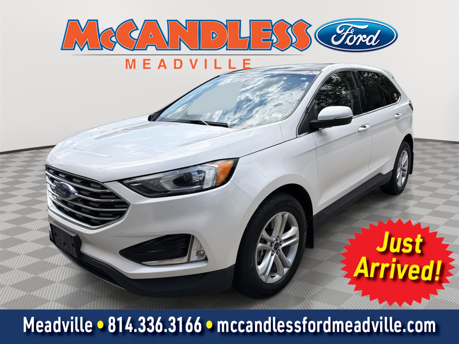 White Platinum Metallic Tri-Coat 2019 Ford Edge SUV / Crossover All-Wheel Drive 8-Speed Automatic