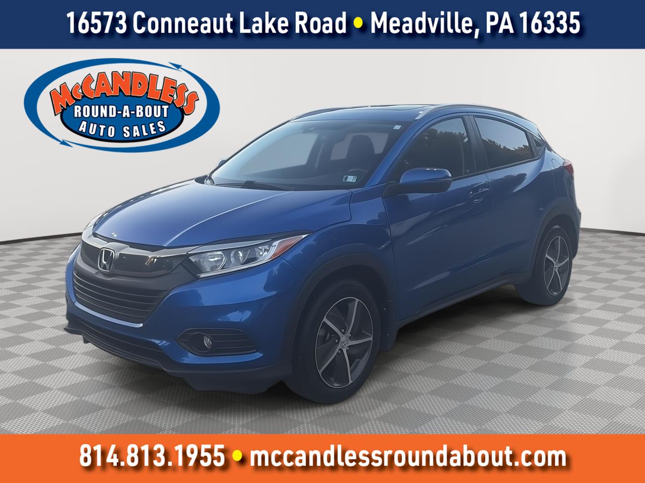 Aegean Blue Metallic 2021 Honda HR-V SUV / Crossover All-Wheel Drive Continuously Variable Transmission