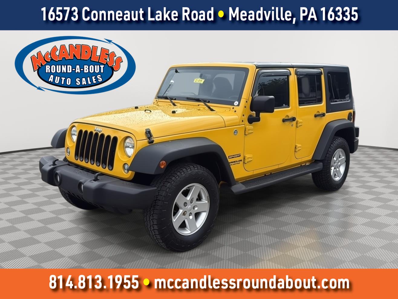 Baja Yellow Clearcoat 2015 Jeep Wrangler SUV / Crossover Four-Wheel Drive 5-Speed Automatic