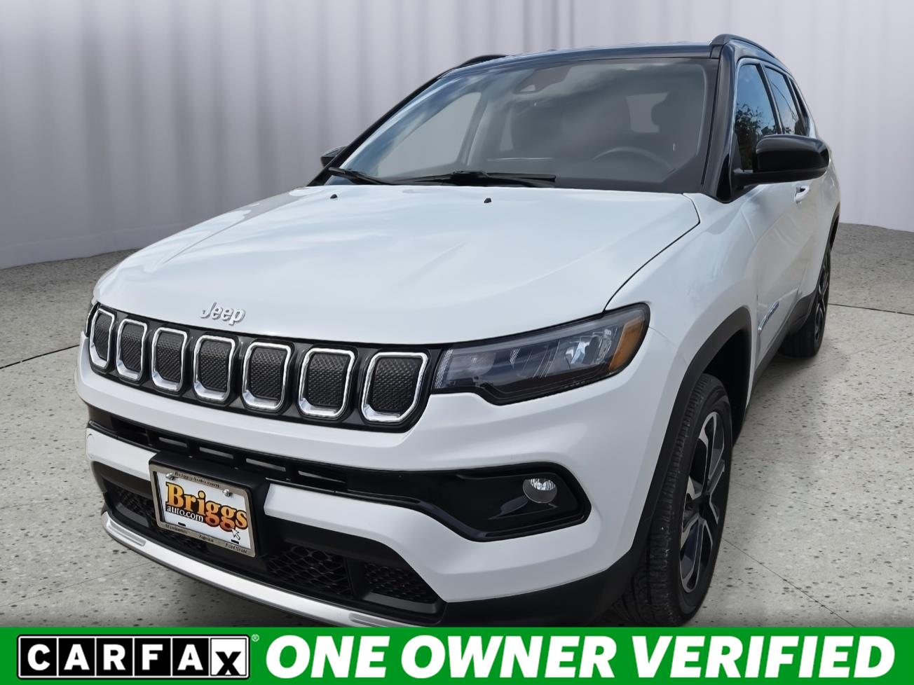 Bright White Clearcoat 2022 Jeep Compass Limited 4WD SUV / Crossover Four-Wheel Drive 9-Speed Automatic