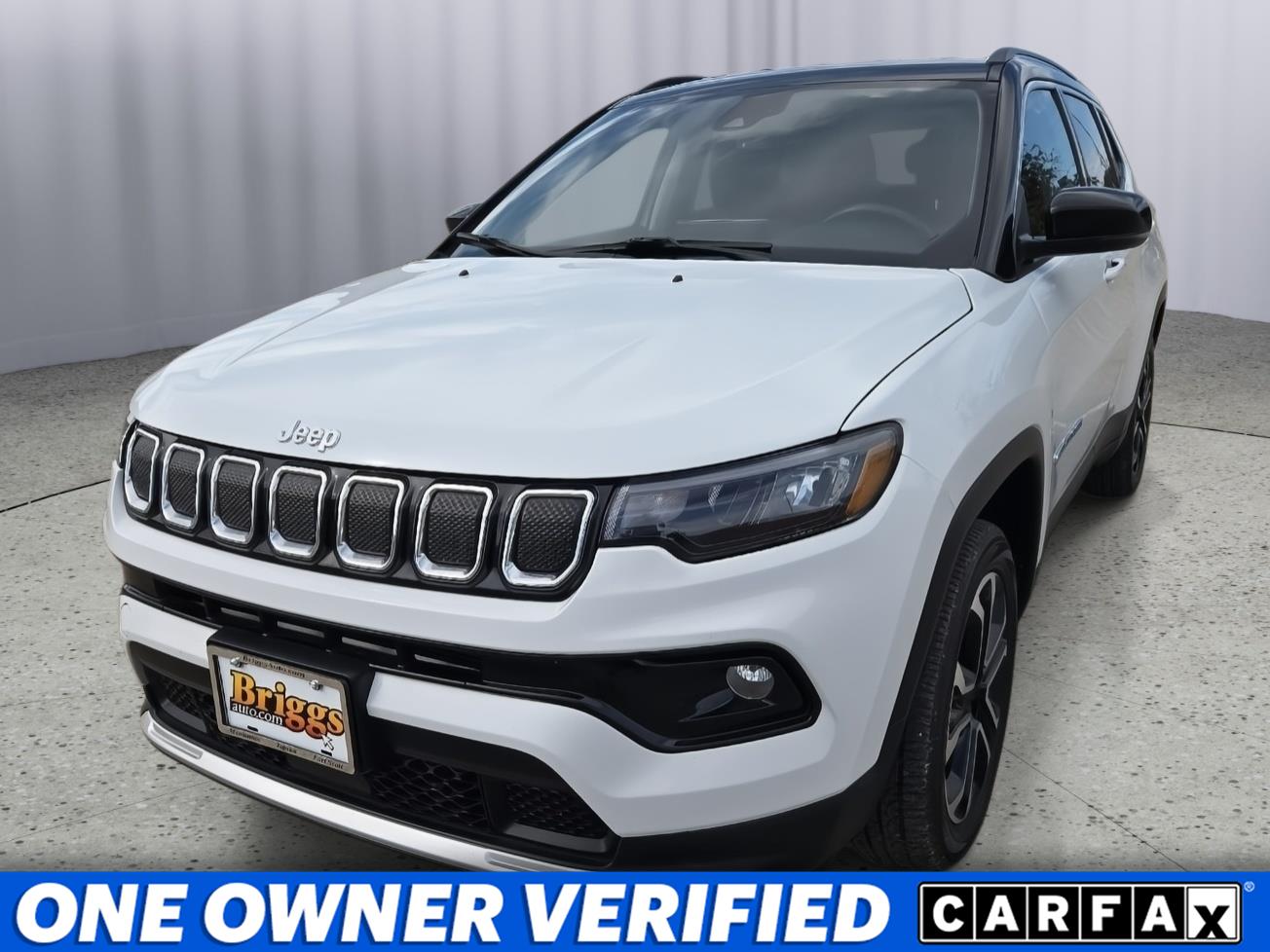 Bright White Clearcoat 2022 Jeep Compass Limited 4WD SUV / Crossover Four-Wheel Drive 9-Speed Automatic