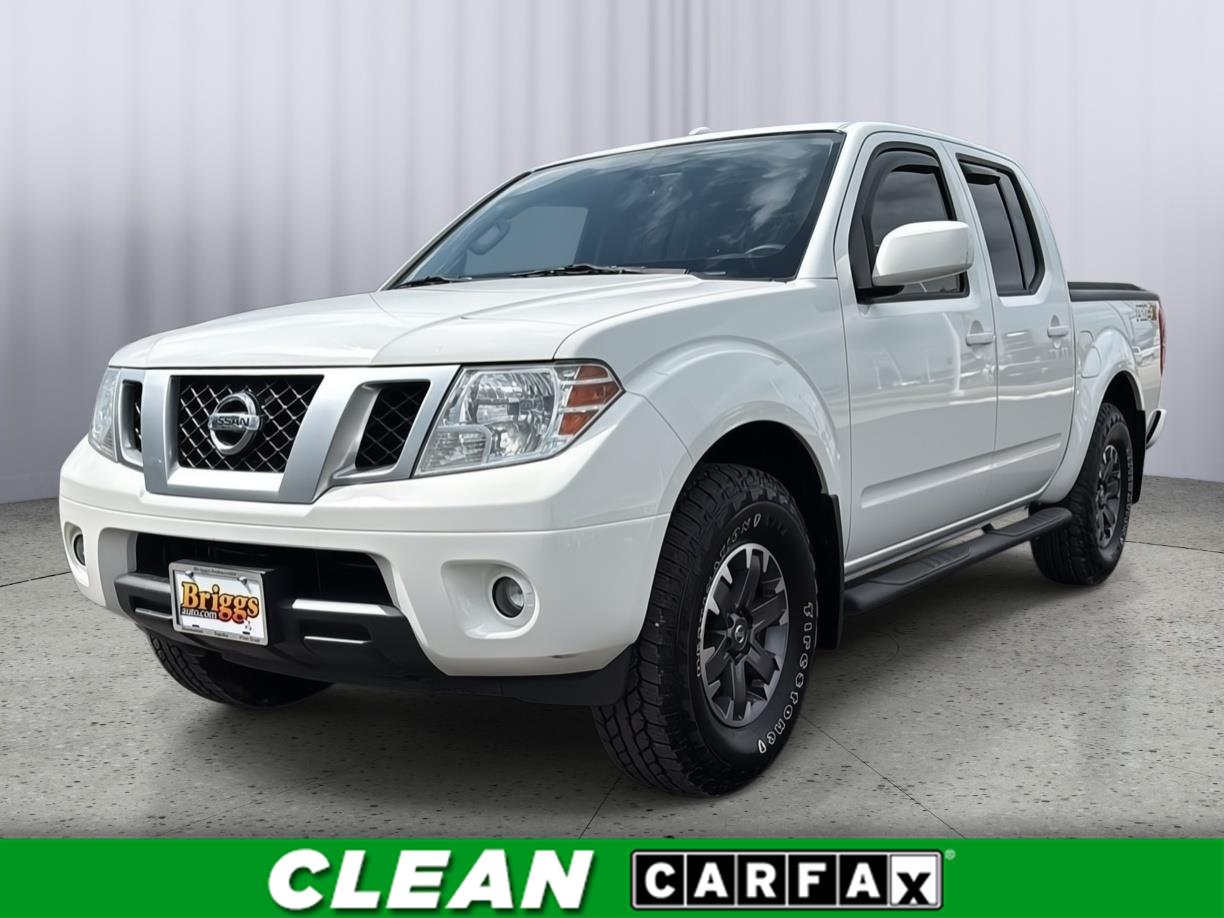 Glacier White 2015 Nissan Frontier PRO-4X Crew Cab 4WD Pickup Truck Four-Wheel Drive Automatic