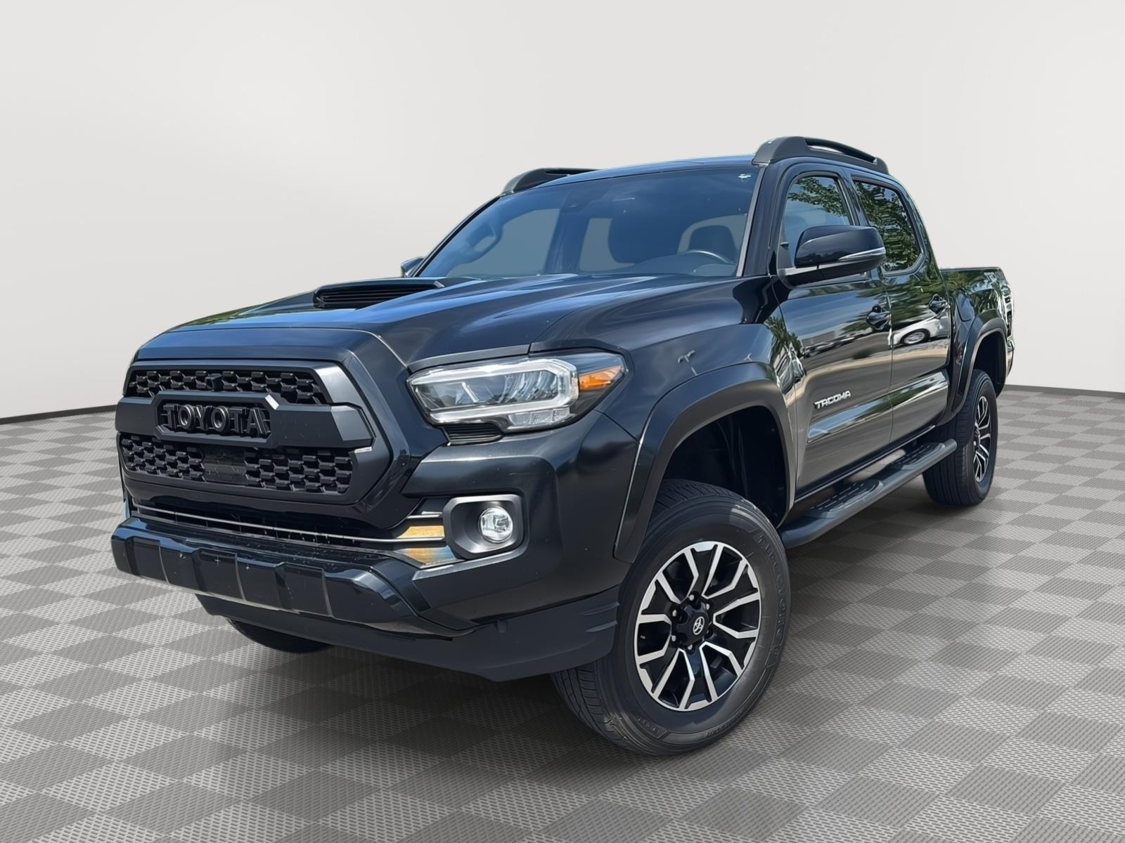 Midnight Black Metallic 2022 Toyota Tacoma TRD Sport Double Cab 4WD Pickup Truck Four-Wheel Drive Manual