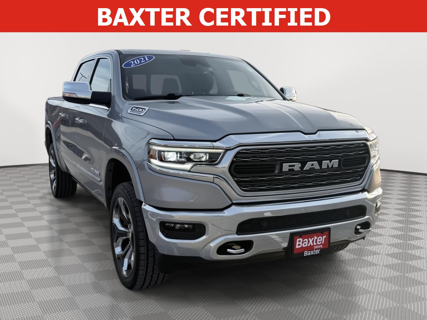 Billet Silver Metallic Clearcoat 2021 RAM 1500 Limited Crew Cab 4WD Pickup Truck Four-Wheel Drive 8-Speed Automatic