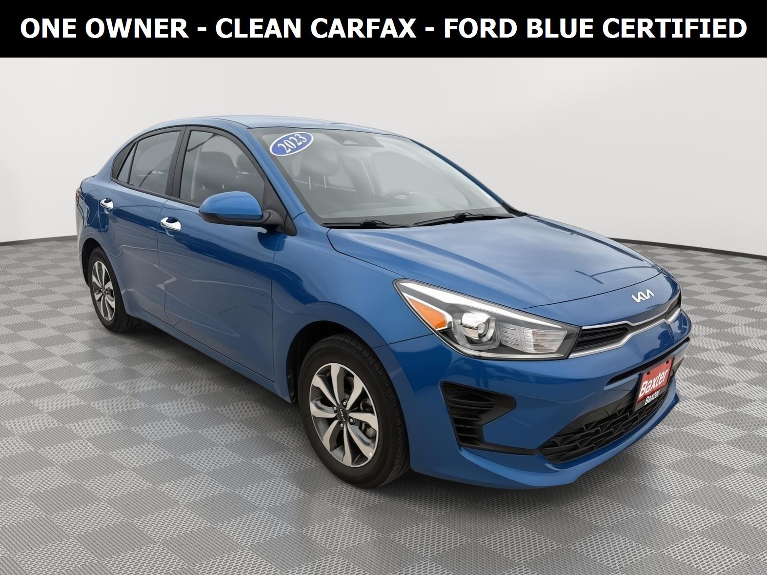 Sporty Blue 2023 Kia Rio Sedan Front-Wheel Drive Continuously Variable Transmission