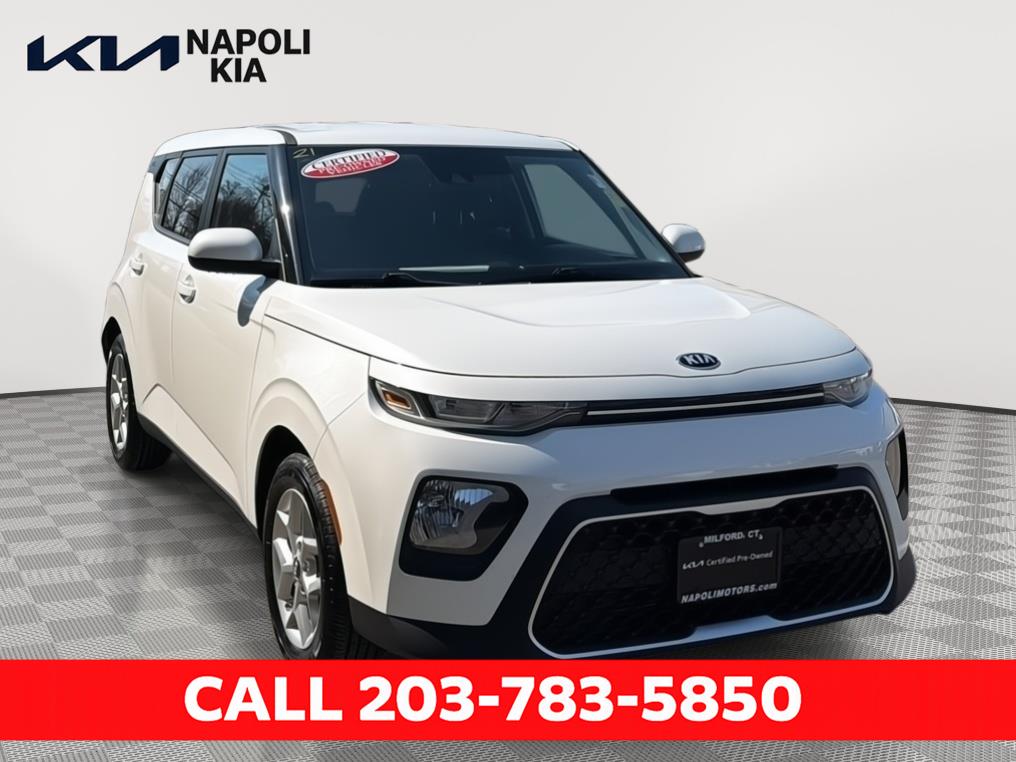 Snow White Pearl 2021 Kia Soul S FWD SUV / Crossover Front-Wheel Drive Continuously Variable Transmission