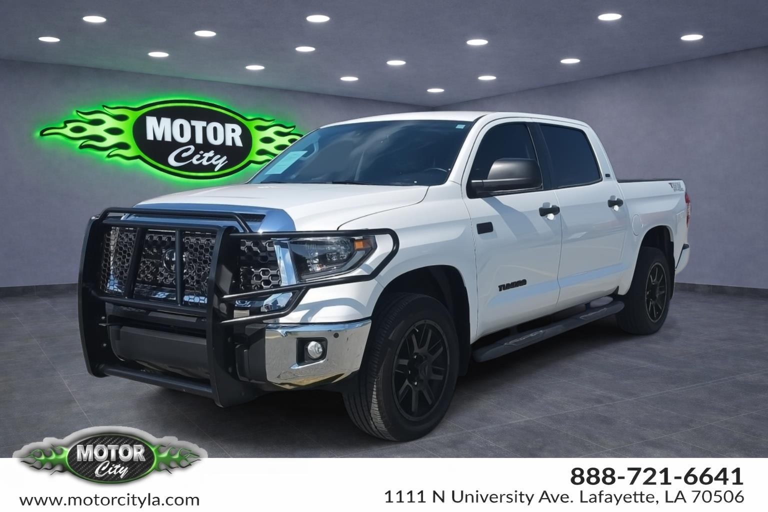 Super White 2021 Toyota Tundra SR5 CrewMax 4WD Pickup Truck Four-Wheel Drive Automatic