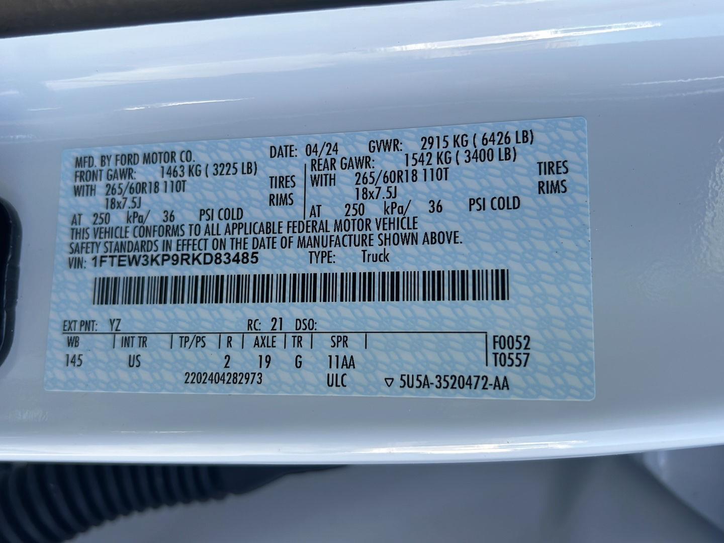 Used 2024 Oxford White Ford XLT image 42