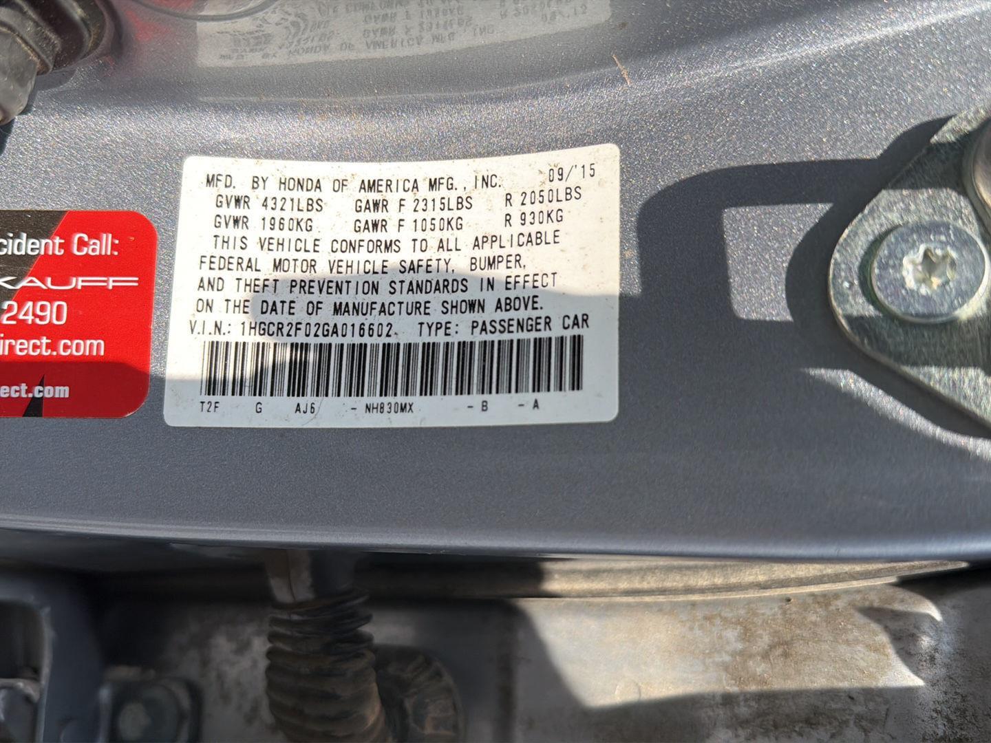 Used 2016 Honda Accord Sedan Sedan