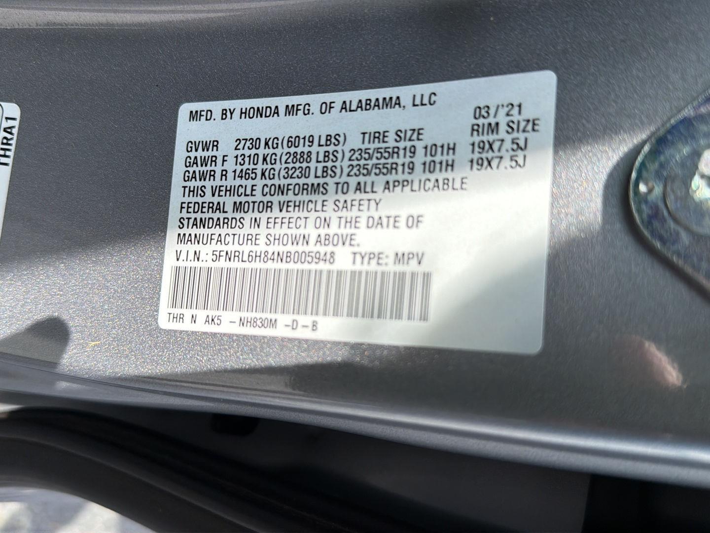 Used 2022 Honda Odyssey Van