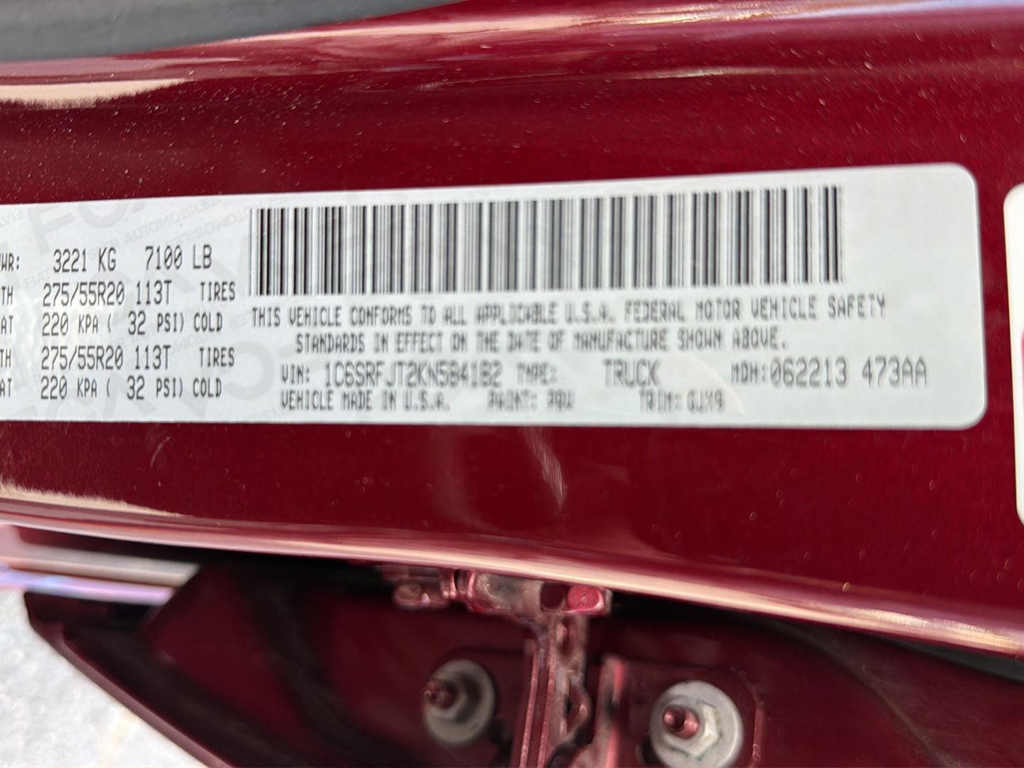 Used 2019 Delmonico Red Pearlcoat Ram Laramie image 43