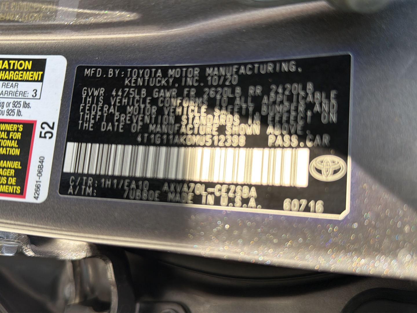 Used 2021 Toyota Camry Sedan