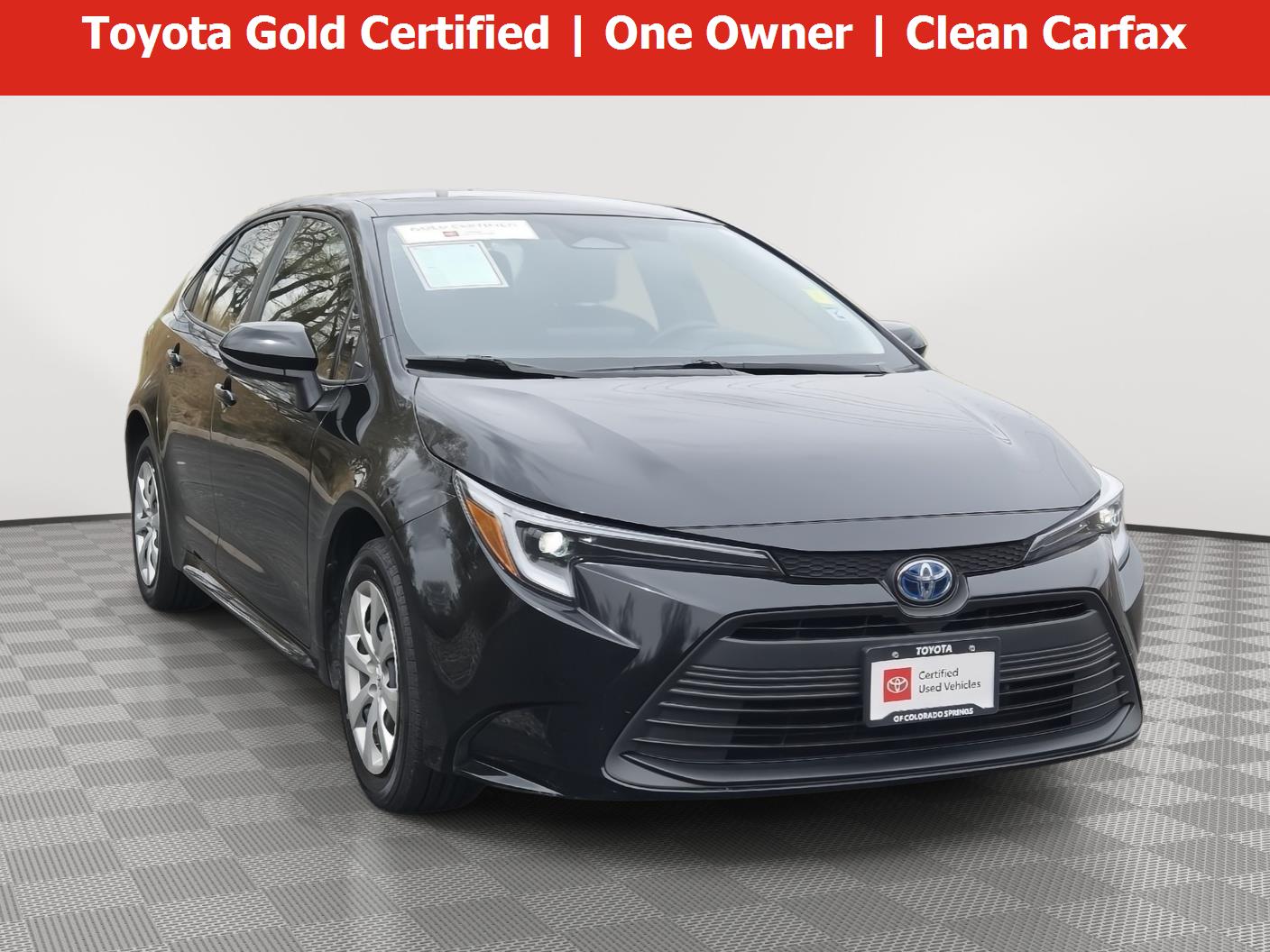 Midnight Black Metallic 2025 Toyota Corolla Hybrid LE FWD Sedan Front-Wheel Drive Continuously Variable Transmission