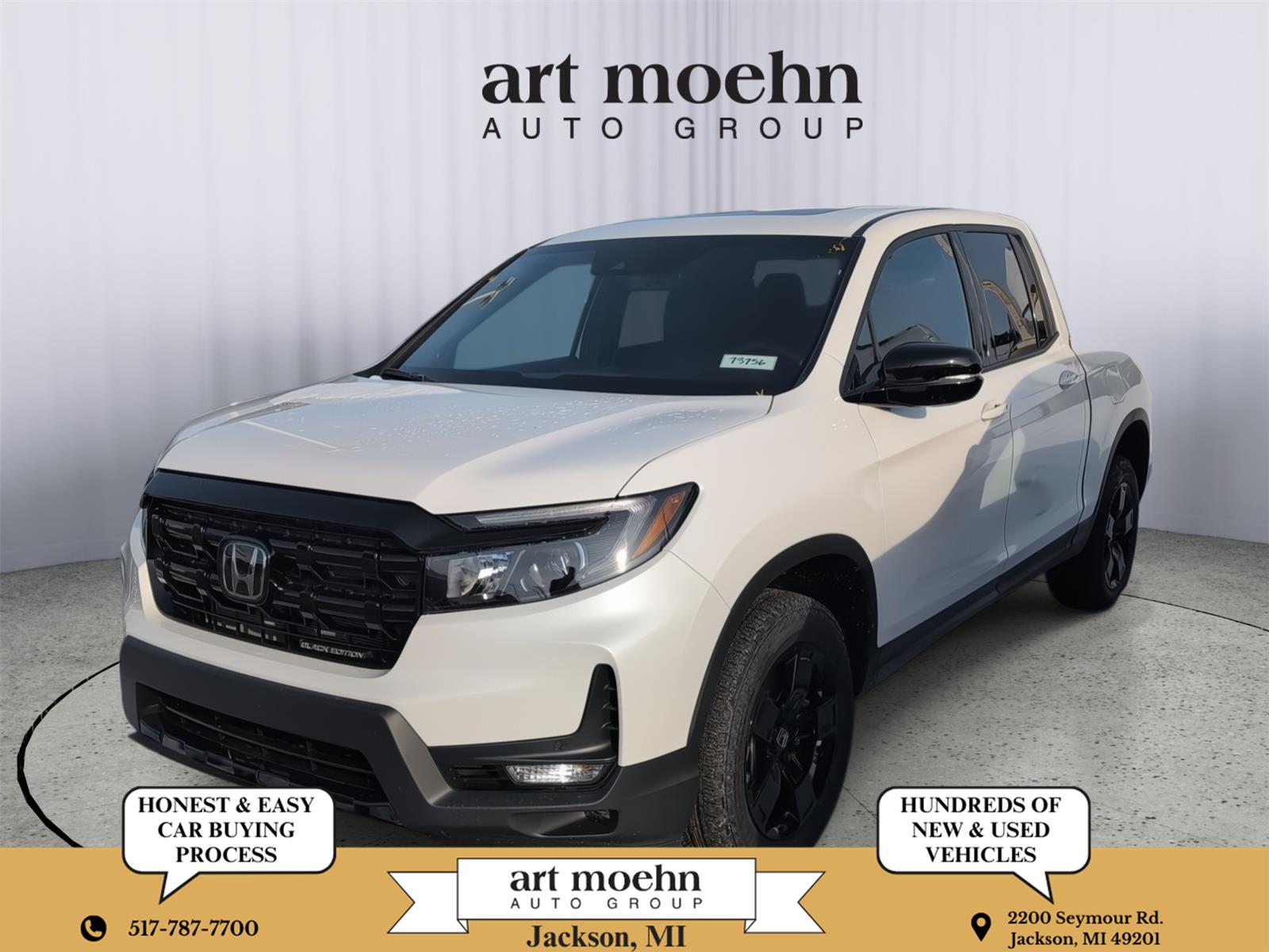 Platinum White Pearl 2026 Honda Ridgeline Black Edition AWD Pickup Truck All-Wheel Drive Automatic