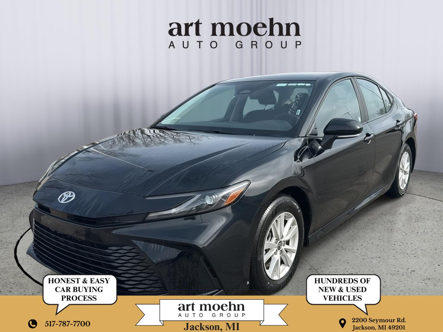 Midnight Black Metallic 2025 Toyota Camry LE FWD Sedan Front-Wheel Drive Continuously Variable Transmission