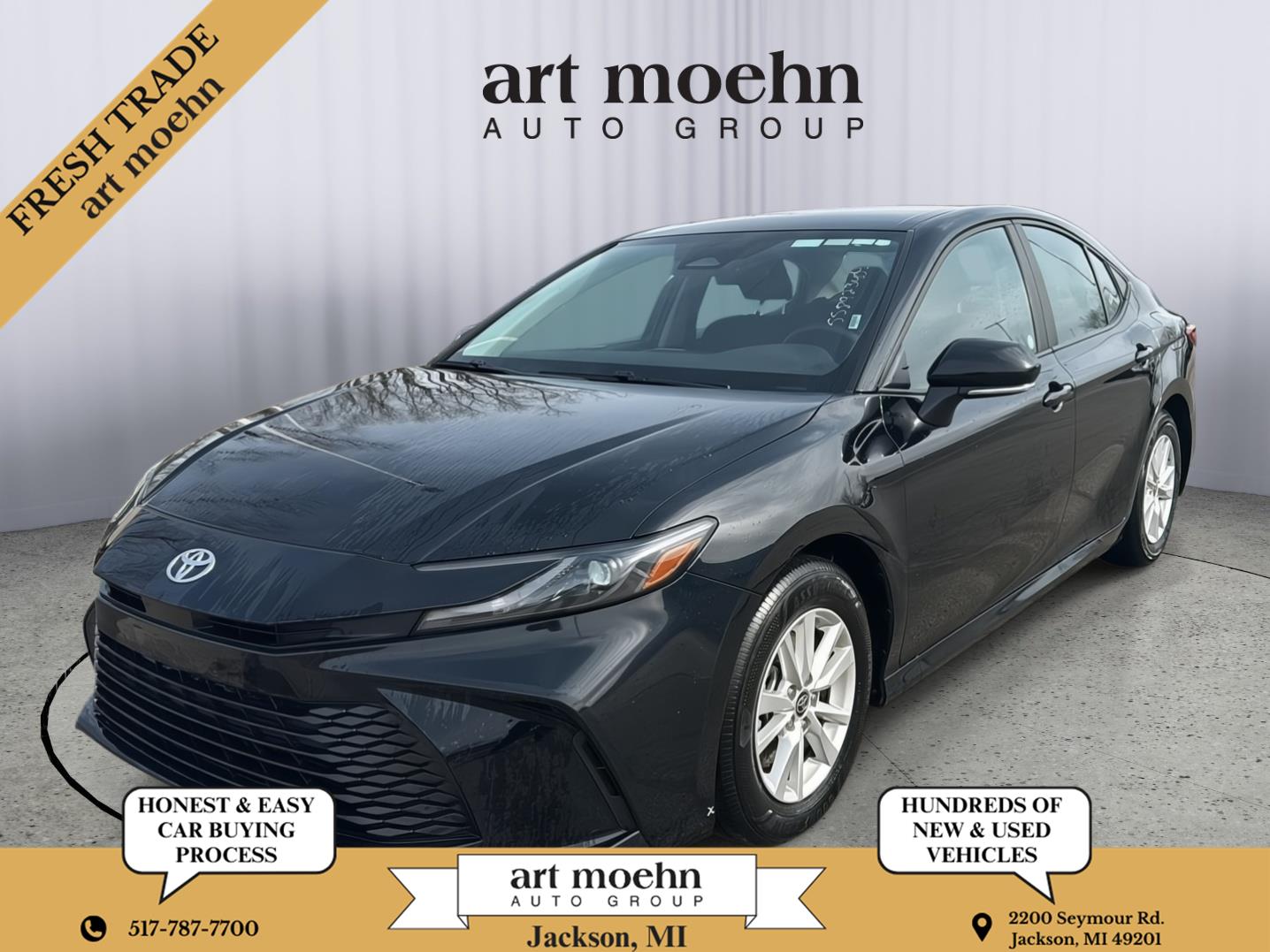Midnight Black Metallic 2025 Toyota Camry LE FWD Sedan Front-Wheel Drive Continuously Variable Transmission