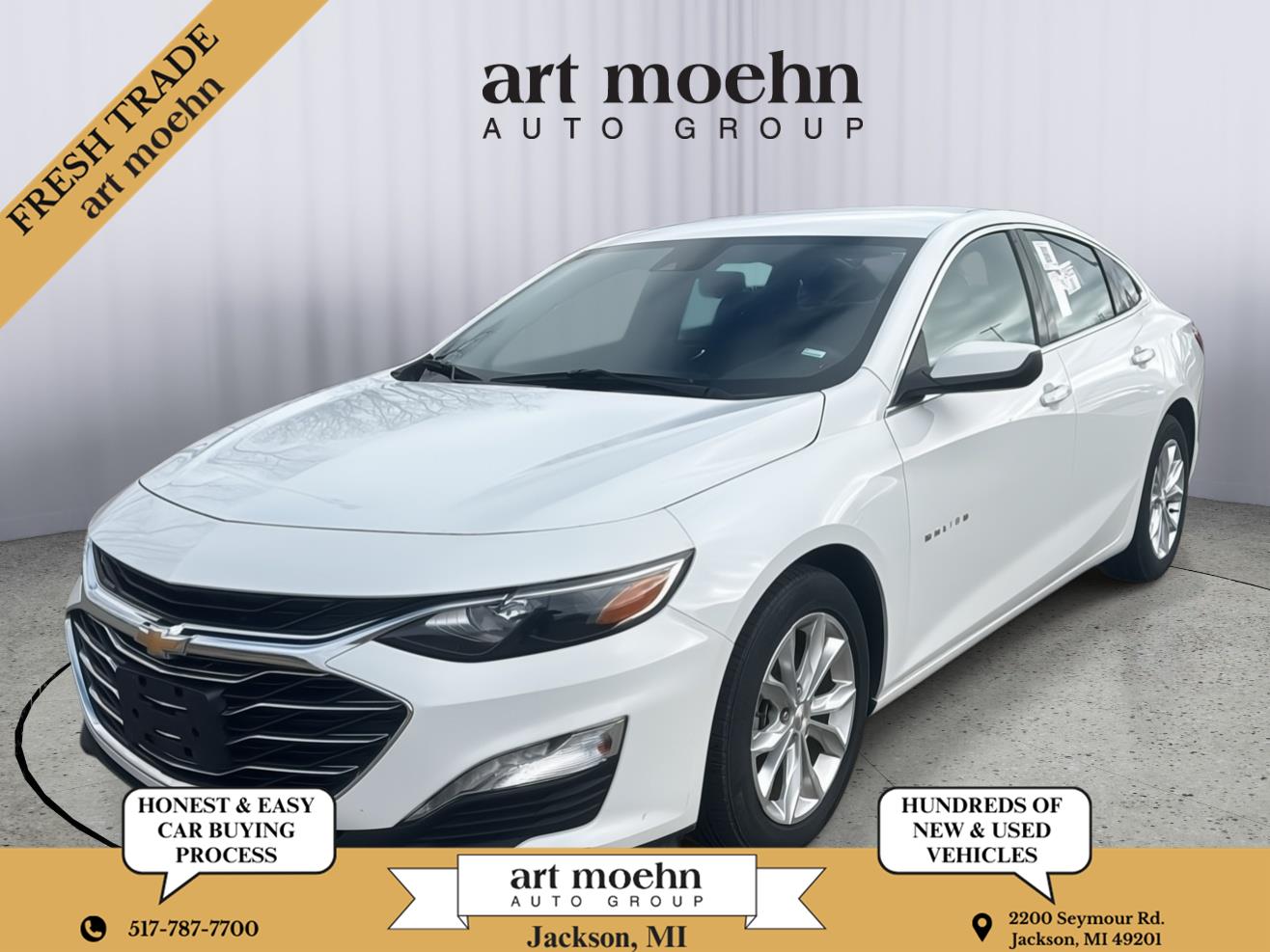 Summit White 2023 Chevrolet Malibu LT with 1LT FWD Sedan Front-Wheel Drive Continuously Variable Transmission