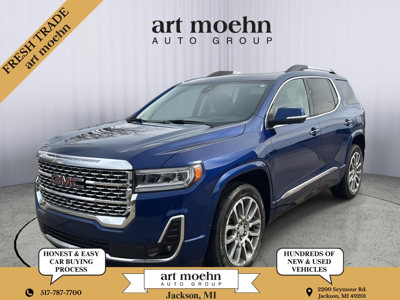 Ultra Blue Metallic 2023 GMC Acadia Denali AWD SUV / Crossover Four-Wheel Drive 9-Speed Automatic