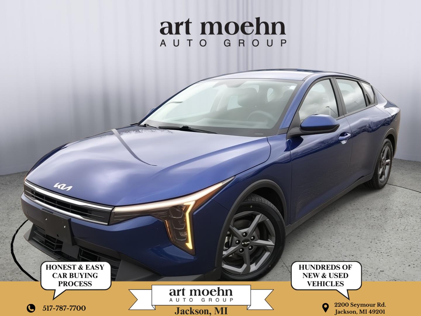 Deep Sea Blue 2025 Kia K4 LXS FWD Sedan Front-Wheel Drive Continuously Variable Transmission