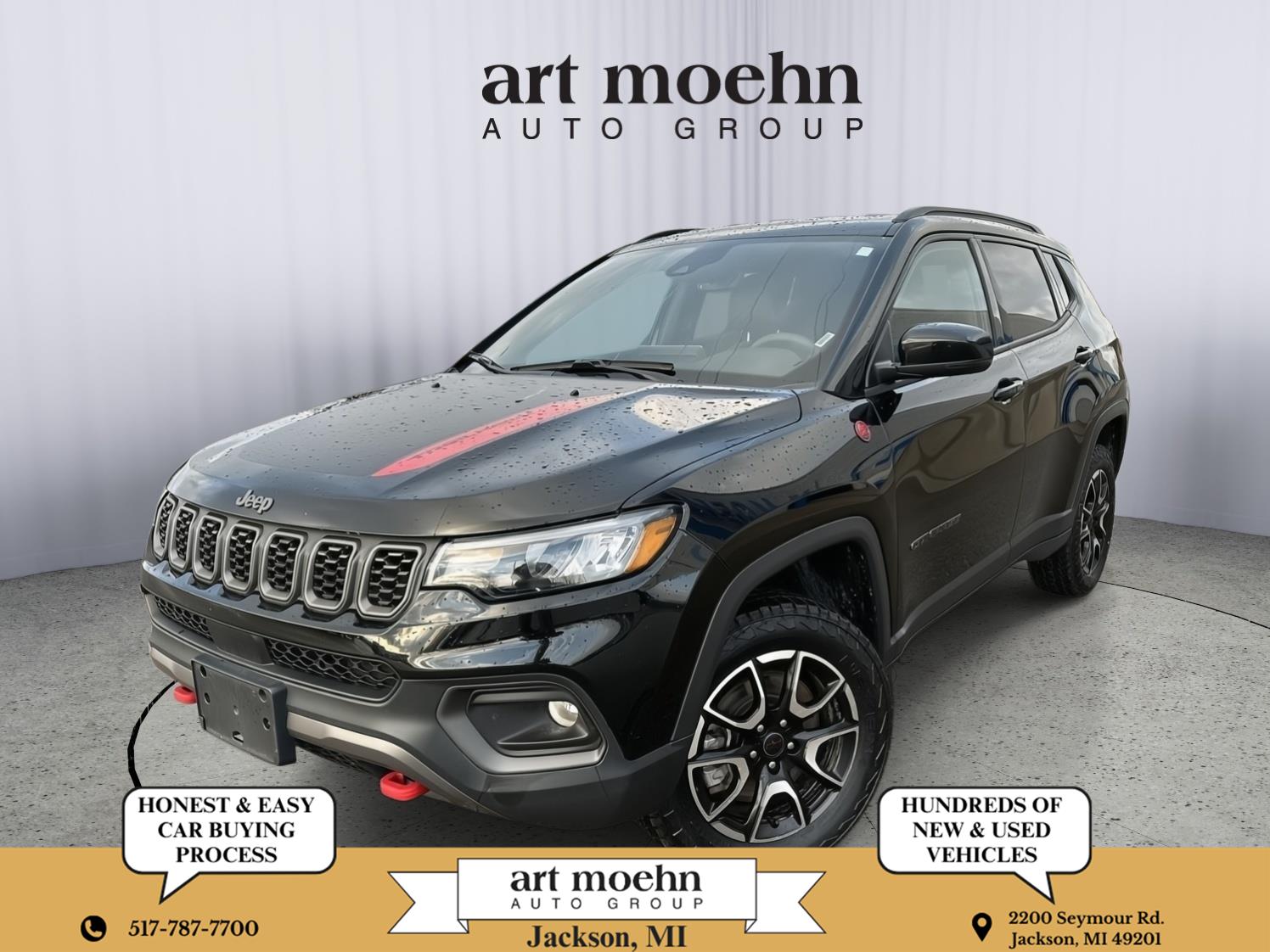 Diamond Black Crystal Pearlcoat 2025 Jeep Compass Trailhawk 4WD SUV / Crossover Four-Wheel Drive 8-Speed Automatic