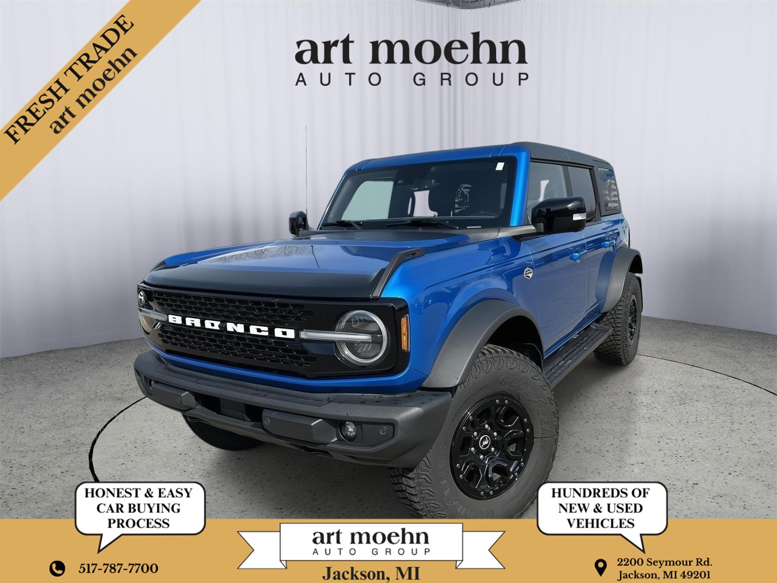Velocity Blue Metallic 2021 Ford Bronco Wildtrak Advanced 4-Door 4WD SUV / Crossover Four-Wheel Drive Automatic