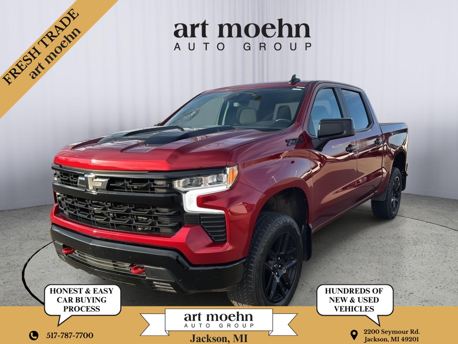 Radiant Red Tintcoat 2023 Chevrolet Silverado 1500 LT Trail Boss Crew Cab 4WD Pickup Truck Four-Wheel Drive Automatic